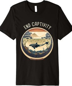 Orca End Captivity Free The Orcas Marine Protection Activist Premium T-Shirt