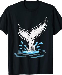 Big Whale Tail in Waves Orca Ocean Marine Biologist Cute T-Shirt