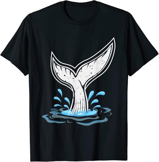 Big Whale Tail in Waves Orca Ocean Marine Biologist Cute T-Shirt