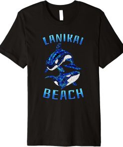 Lanikai Beach Hawaii Vacation Tribal Whale Orca Premium T-Shirt