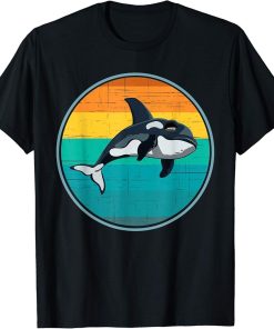 Killer Whale Retro Vintage Orcas Whale Family Ocean T-Shirt