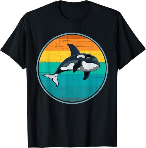 Killer Whale Retro Vintage Orcas Whale Family Ocean T-Shirt