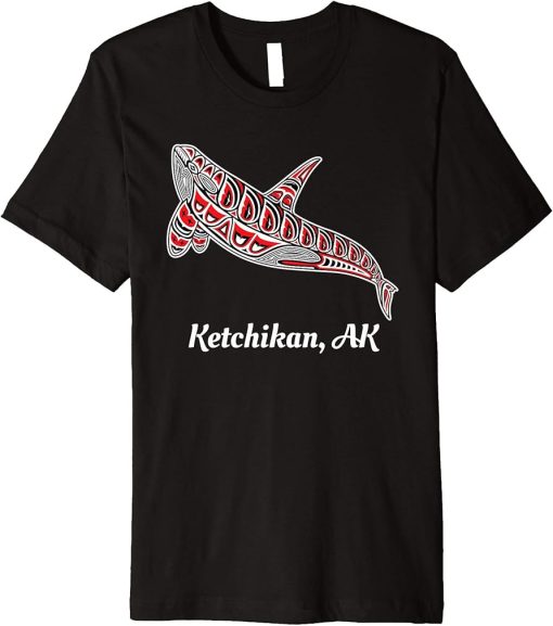 Native American Ketchikan, Alaska Upward Orca Killer Whale Premium T-Shirt